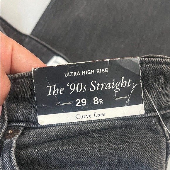Abercrombie & Fitch-the 90s straight ultra high rise- curve love black Jeans - Picture 3 of 7